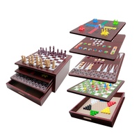 9 jeux de plateau de luxe 15 en 1, pour Center de jeu avec tiroirs de rangement, Portable