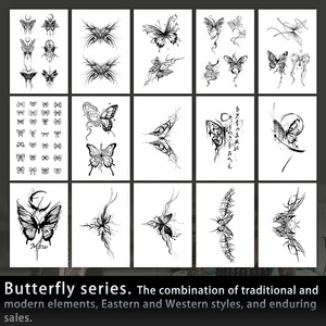 Tatuaggio semipermanente tatuaggio temporaneo <span class=keywords><strong>farfalla</strong></span> impermeabile dura 2 settimane realistico tatuaggio a base di erbe adatto per il corpo - Product Image 4