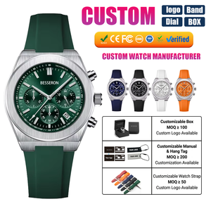 Montre à quartz <span class=keywords><strong>de</strong></span> <span class=keywords><strong>luxe</strong></span> pour homme, vente chaude, avec logo personnalisé, boîtier en acier inoxydable, bracelet en silicone étanche, idéale pour les affaires - Product Image 1