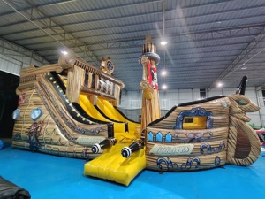 Château gonflable en PVC ignifugé d'extérieur, terrain <span class=keywords><strong>de</strong></span> jeu gonflable pour enfants, thème <span class=keywords><strong>de</strong></span> <span class=keywords><strong>bateau</strong></span> <span class=keywords><strong>pirate</strong></span>, parcours d'obstacles - Product Image 4