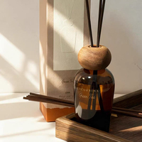 Diffuseur de parfum d'ambiance AIKUN de luxe à bâtonnets en bois, flacon en verre fumé rechargeable, ensemble de parfum d'intérieur, marque privée, longue durée, vente en gros