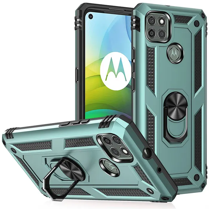 2 In 1 Hybrid Rugged Metal Kickstand Luxury Protective Cover For Motorola Moto G9 Power Max Phone Case