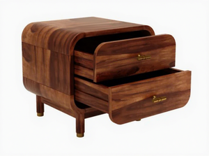 Mesita de Noche Moderna de Madera con Dos Cajones, Diseño de Almacenamiento, Mueble Independiente para Dormitorio, Mesa Auxiliar para Sala de Estar u Oficina en Casa - Product Image 4