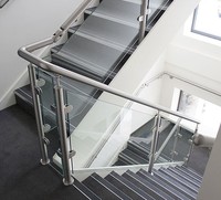 Einfach zu Installierende Wandmontierte Edelstahl-Handlaufhalterung Geländersystem für Balkon, Außenbereich & Einkaufszentren-Treppen