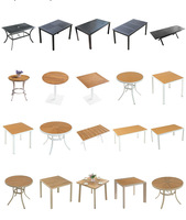 Meubles d'extérieur, petites tables et chaises pour la maison, balcon, jardin, table tout en aluminium, table de loisirs d'extérieur, usage commercial