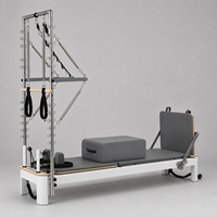 AUGER Reformer de Pilates Commercial avec Tour, Boîte d'assise, Planche de saut et Résistance à ressort réglable, Équipement de studio