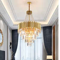 Lustre moderne de luxe en cristal, lampe suspendue pour projet hôtelier, salle à manger, salon, décoration et éclairage
