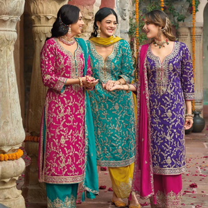 ชุดเดรสผ้าไหมจากจีนสำหรับปาร์ตี้งานแต่งงานชุดกระโปรงผ้าดูปตา - Product Image 1