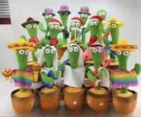 Cactus en peluche dansant et chantant, jouet interactif pour bébé, répète ce qu'il dit, jouet éducatif pour apprendre à parler, cadeau d'anniversaire