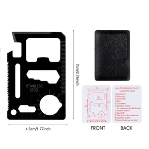 Tarjeta DE CRÉDITO Multi 11 en 1 Cartera Herramienta Lata Cuchillo Abrebotellas Destornillador Regla Tarjeta compacta para reparaciones Actividades de camping - Product Image 2