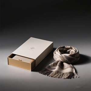 Biểu tượng tùy chỉnh Deluxe trượt Hộp ngăn kéo mờ nhiều lớp các tông Khăn hộp vàng lá quần áo Hộp quà tặng - Product Image 2