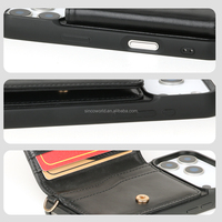 Étui de téléphone en cuir artisanal Sinco, portefeuille de luxe en cuir pour femme, étui de téléphone à bandoulière pour iPhone 17 15 Pro Max