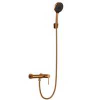 Ensemble de douche mural en acier inoxydable 304, design luxe léger, pour petites salles de bain et projets commerciaux d'exportation, avec robinet chaud/froid
