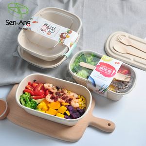 Senang02 Gut verkaufte Kaffeetasse Deckel Catering Tablett Clam shell 1 <span class=keywords><strong>2</strong></span> 3 Takeaway To Go Food Zuckerrohr Bagasse Container - Product Image 5