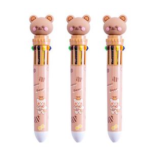 Cheap Custom <b>Cute</b> Unicorn <b>Bear</b> Animal 6 8 10 Colors 0.7mm Plastic Multi Color Ball Pen - Product Image 1
