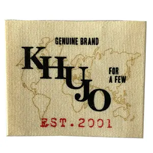 Hot selling custom straight hot cut clothing private printed swing woven labels