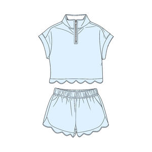 Conjuntos de Ropa para Niñas, Camiseta Informal con Estampado Personalizado, Transpirable, de Algodón y Elastano, con Cierre y Borde Festoneado, Pantalones Cortos, Conjuntos de Ropa para Hermanas - Product Image 3