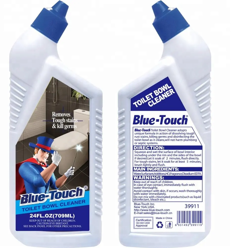 Blue Touch Real Top Qualité Nettoyant pour cuvette de toilette Liquide Déodorant Produits de nettoyage 700 ml