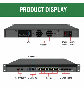 อุปกรณ์ไฟร์วอลล์แบบติดตั้งบนแร็ค BKHD 1U C246 8 LAN 2 พอร์ต 5GbE 1U สำหรับเซิร์ฟเวอร์รักษาความปลอดภัยเครือข่าย Intel LGA1151 พร้อม Multi WAN Gateway - Product Image 4