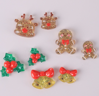 Breloques en résine de Noël scintillantes Père Noël à dos plat pour accessoires de coque de téléphone DIY et pinces à cheveux