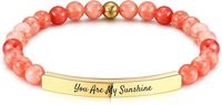 Bracelet élastique en obsidienne turquoise dorée de 4 mm avec perles, texte gravé personnalisé, logo, bracelet en tube incurvé en acier inoxydable, cadeau unisexe