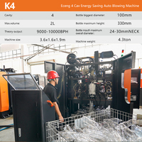 10000BPH Volledig Automatische 4-holte Premium blaasmachine met intelligente PLC & HMI interface voor hoogvolume PET-flesblaasactiviteiten