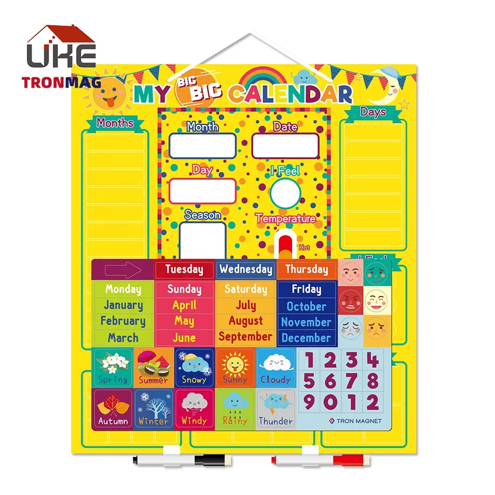 ODM wholesale large first Calendar for children Educational Magnetic Board Preschool Learning Toys Homeschool Christmas gifts