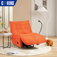 MANWAH CHEERS Fauteuil inclinable en tissu orange Canapé à bascule pivotant pour meubles de salon