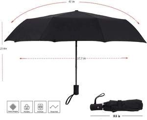 Paraguas plegable personalizado, fibra de vidrio, 23 pulgadas, cierre automático, logotipo impreso - Product Image 4