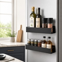 Étagère Murale Magnétique en Métal pour Réfrigérateur, Organisateur de Rangement de Cuisine Robuste et Moderne pour Épices et Condiments