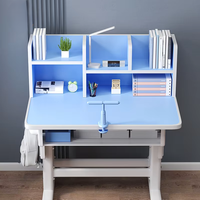 Configuration d'étagère à livres sur mesure pour gagner de la place, mobilier scolaire haut de gamme avec table d'étude, table et chaise ergonomiques pour l'école