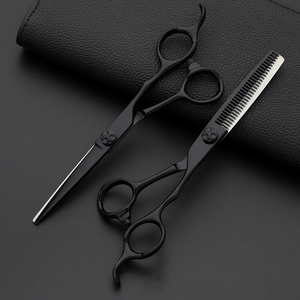 Tijeras para el Cabello Hechas a Mano, Tijeras de Entresacar con Revestimiento Negro, Herramientas de Peluquería Coloridas, Se Puede Personalizar el Logotipo de las Tijeras - Product Image 4