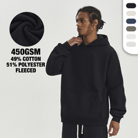 Sweat à capuche épais pour homme, imprimé sur demande, coupe oversize, sans cordon de serrage, 450g