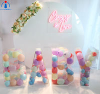 Iangel Lettres en acrylique transparentes 3D personnalisées en forme de ballon, vente en gros, décorations de mariage pour les célébrations d'anniversaire