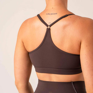 Ropa Deportiva de Alta Calidad para Gimnasio y Yoga, Sujetador Deportivo de Algodón Orgánico con Espalda Cruzada y Costuras en Contraste, con Relleno para Mujer - Product Image 4