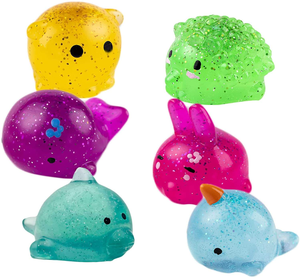 Jouets à presser créatifs transparents TPR Squishy Dolphin Animal pour le soulagement du stress, la décompression et le jeu sensoriel-Unisexe 5 à 7 ans - Product Image 1