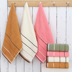 Toalla de Baño de Algodón Puro de Tres Secciones, 34x70cm 70x140cm, Rayada, Suave y Absorbente, para Uso Doméstico, Rectangular - Product Image 2