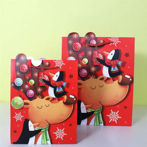 Omet Vert Père Noël Père Noël Chapeau <span class=keywords><strong>de</strong></span> cerf Flocon <span class=keywords><strong>de</strong></span> neige Bonhomme <span class=keywords><strong>de</strong></span> neige Poudre saupoudrée Cadeau Sac en papier - Product Image 4