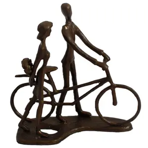 Estátua de dancer de escultura de metal, estatueta de decoração para presente de dia dos namorados, de bicicleta dia