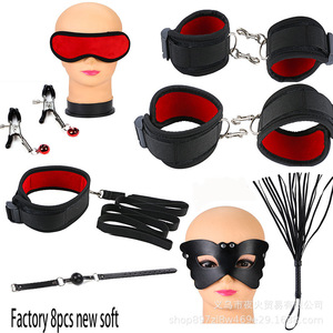 Juguetes sexuales, juego de 7 o 8 piezas, correas de felpa, juguetes para adultos, bondage, juguetes alternativos, venta directa de fábrica. - Product Image 1