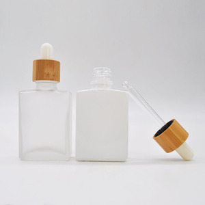 Bottiglie di Vetro Quadrate da 30ml per Oli Essenziali/Olio per <span class=keywords><strong>Baffi</strong></span> con Tappo in Bambù Naturale Ecologico - Product Image 5