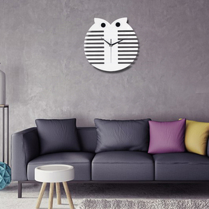 Acrylic Đồng Hồ Treo Tường Owl Hình Dạng Màu Trắng Đơn Giản Đồng Hồ Sáng Tạo - Product Image 3