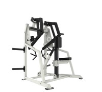 Equipo de gimnasio de fitness comercial, máquina de fila vertical sentada, músculos, ejercicio, fuerza, fila vertical recargada