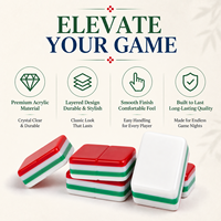 Ensemble de Mahjong américain de 160 tuiles Holiday Jewel rouge, vert et turquoise avec boîte cadeau de Noël personnalisée OEM