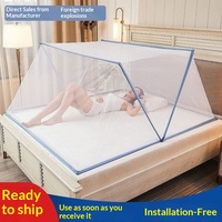 Moustiquaire pliable en polyester sans installation, pour usage domestique, simple/double, portable, sans fond, 1,2 m, porte simple, pour lit supérieur/inférieur