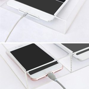 Şeffaf duvara monte telefon tutucu standı uzaktan kumanda tutucu medya organizatör delikli şarj için Tablet telefon tutucu - Product Image 2