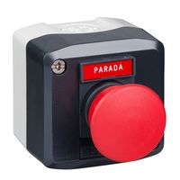 Interrupteur à bouton-poussoir PLC XALD1644, trou de montage de 22 mm, connexion par bornes à vis, fonctionnement à rupture momentanée, LED rouge, 1 contact NC
