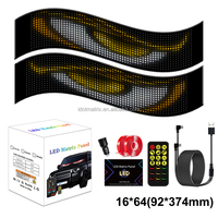 Panel de Matriz LED RGB de Animación Personalizada BGZM 16x64, 12V, Programable, Ojo de Diablo, para Publicidad en Autos/Camiones, Nueva Aplicación de Control, 2 Años de Garantía