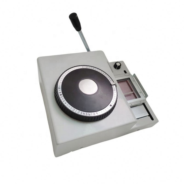 New Laser Metal Tag and PVC Card Embossing Machine Manual Operation Letterpress Plate Type for Various Cards