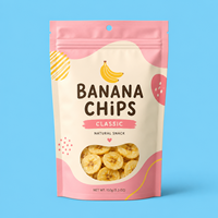 Herbruikbare staande zak voor bananenchips, herbruikbare kussenvormige verpakking, plastic verpakking voor plantainchips